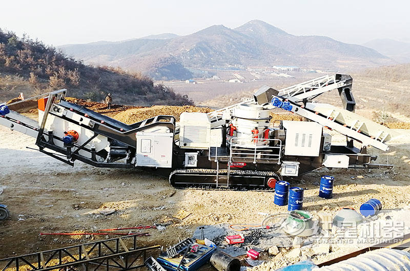 履帶式石頭破碎機(jī)船型機(jī)身，耐磨抗壓