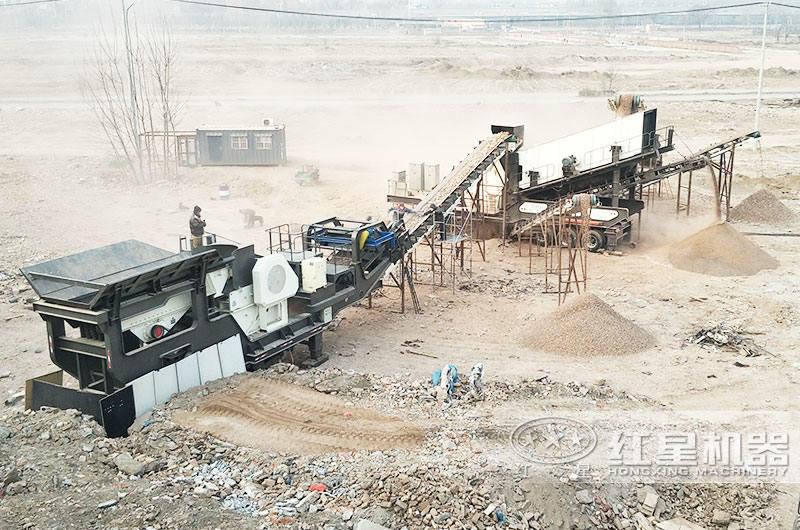 輪胎式移動(dòng)建筑垃圾處理機(jī)，多機(jī)組合，減少成本30%