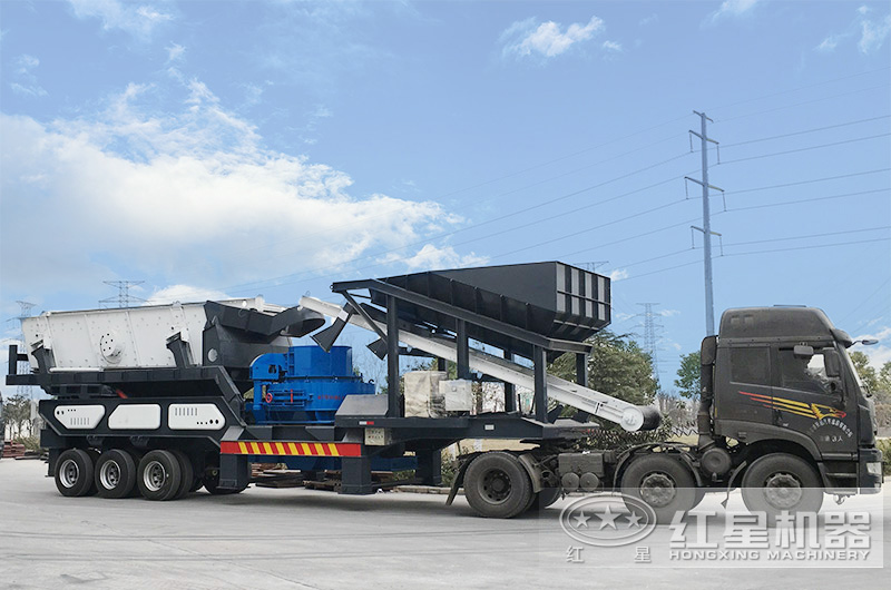 輪胎式移動(dòng)車載打砂機(jī)，車頭拉著走，輕松上路安裝便捷