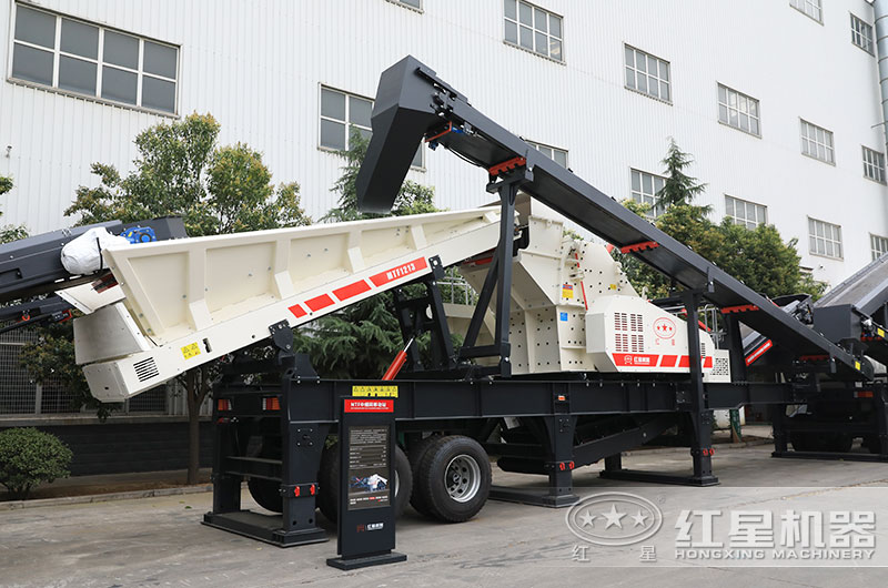 移動反擊式石子破碎機(jī)圖片、適用于軟料（青石）